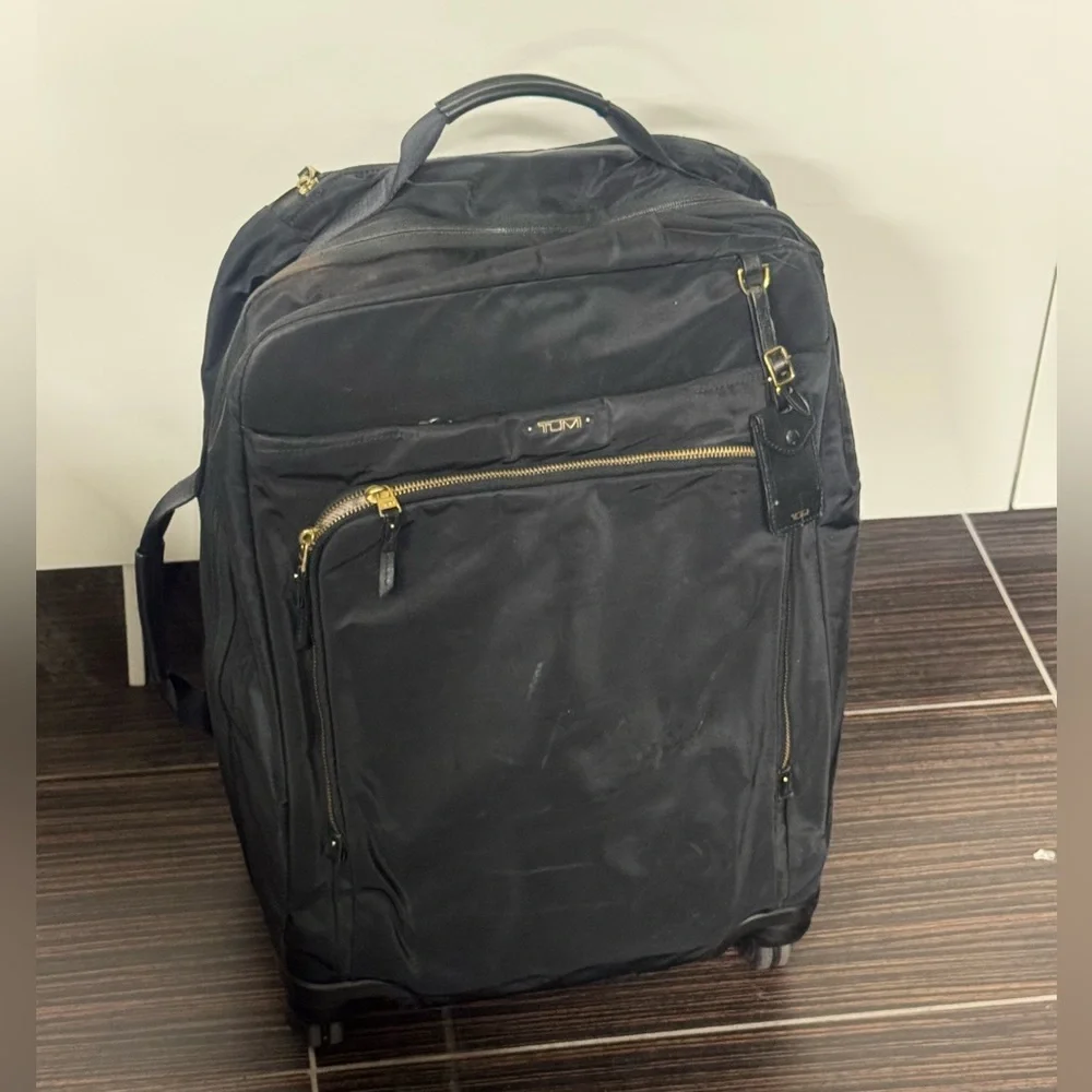 TUMI Black Rolling Soft-case Carry-On Suitcase